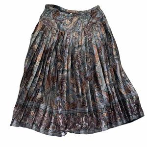 Vintage | Pleated Multi Print Skirt